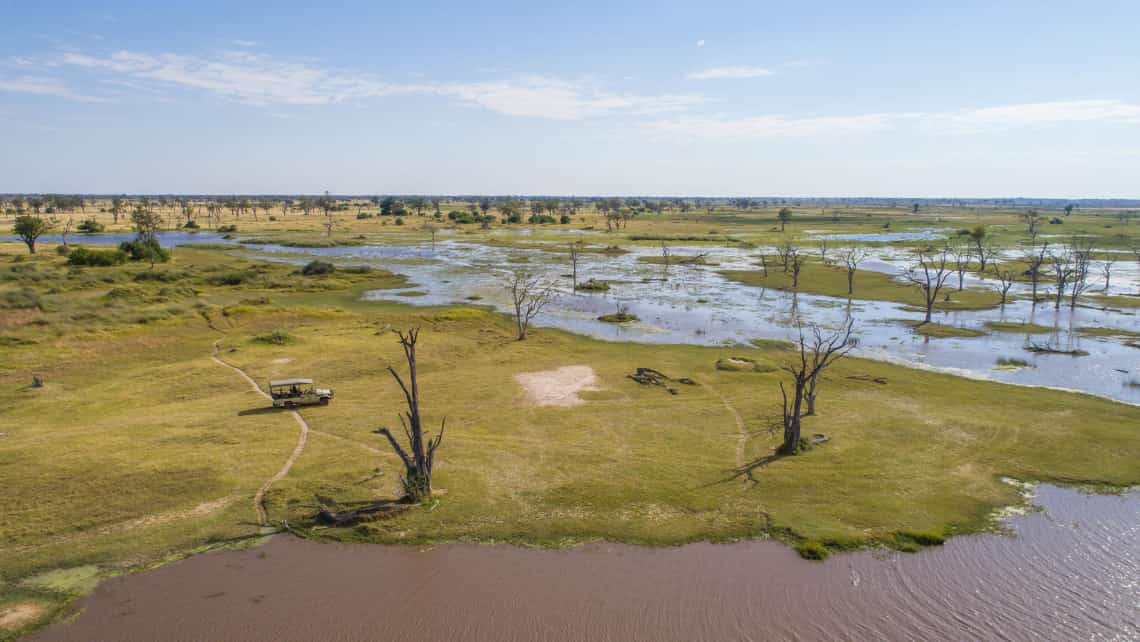 Pool mit Blick auf Chiefs Island Mombo Camp Moremi Game Reserve