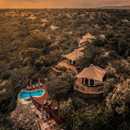 schöne Abendstimmung im Ol Seki Camp in der Masai Mara in Kenia