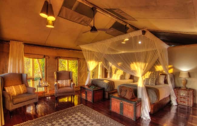 Safarizelt Camp Shinde Okavango Delta Innenansicht Botswana